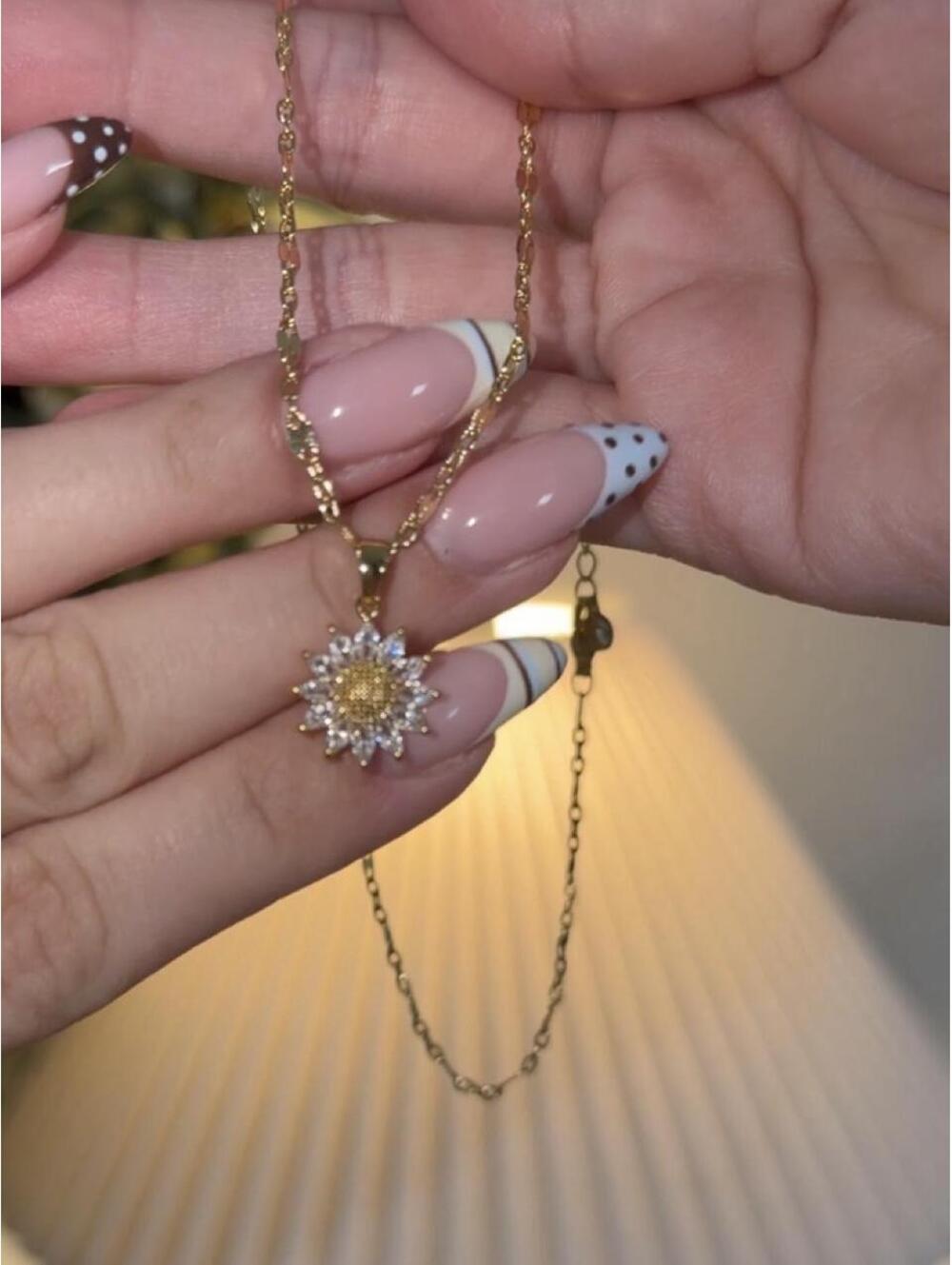 Gold sunflower necklace